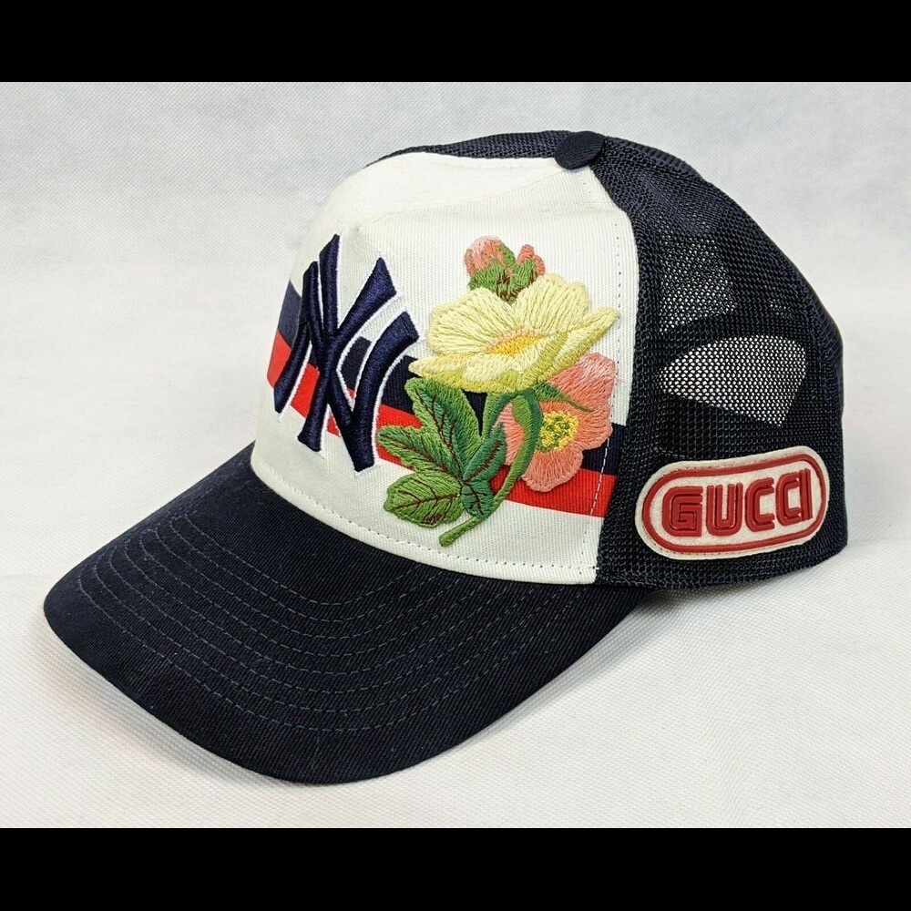 Gucci x MLB collaboration trucker baseball cap Yankees